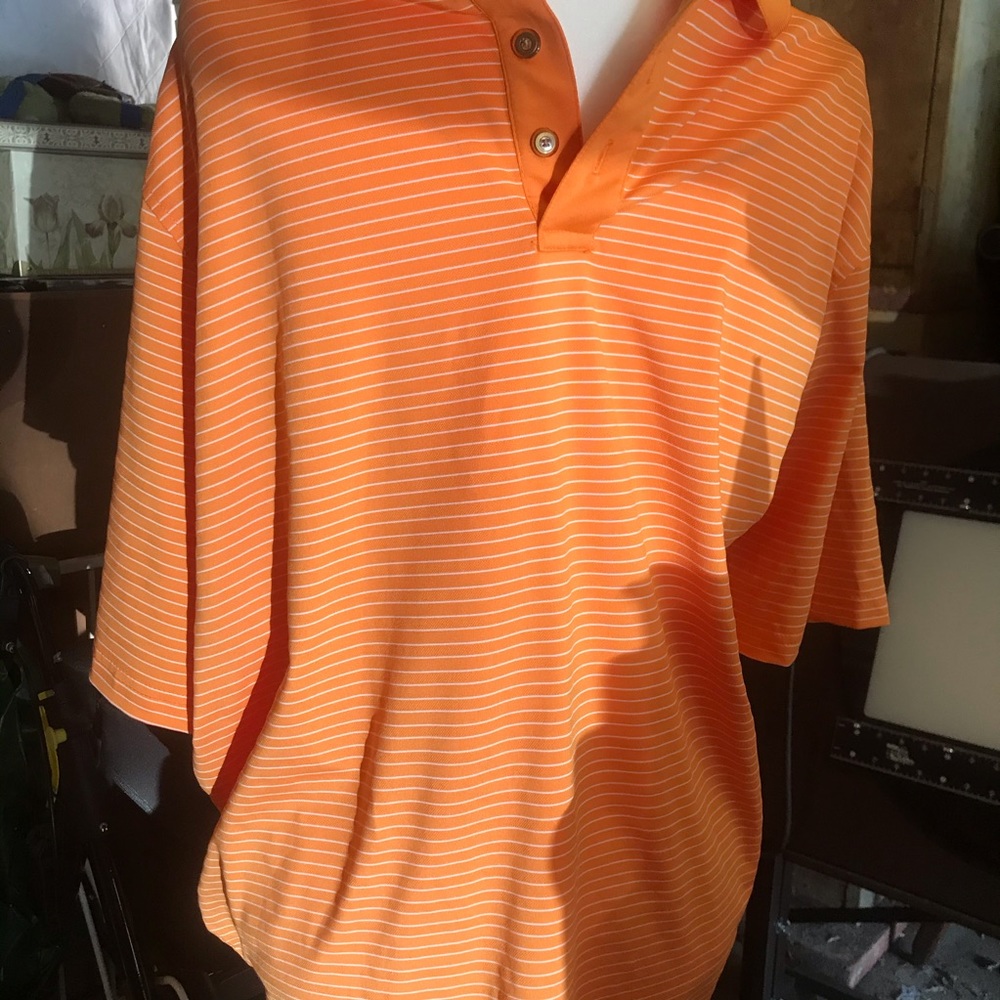 Kirkland orange golf shirt